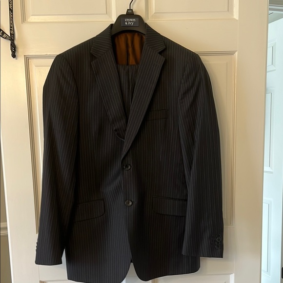 Ben Sherman Black Wool Suit Jacket Windowpane Design - Picture 16 of 16